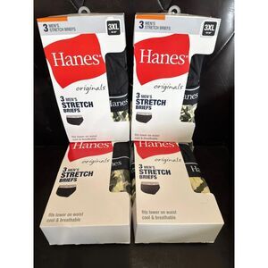 4x 3 Packs Lot Men’s Hanes Originals 3XL Briefs Hanes Stretch Underwear Pants